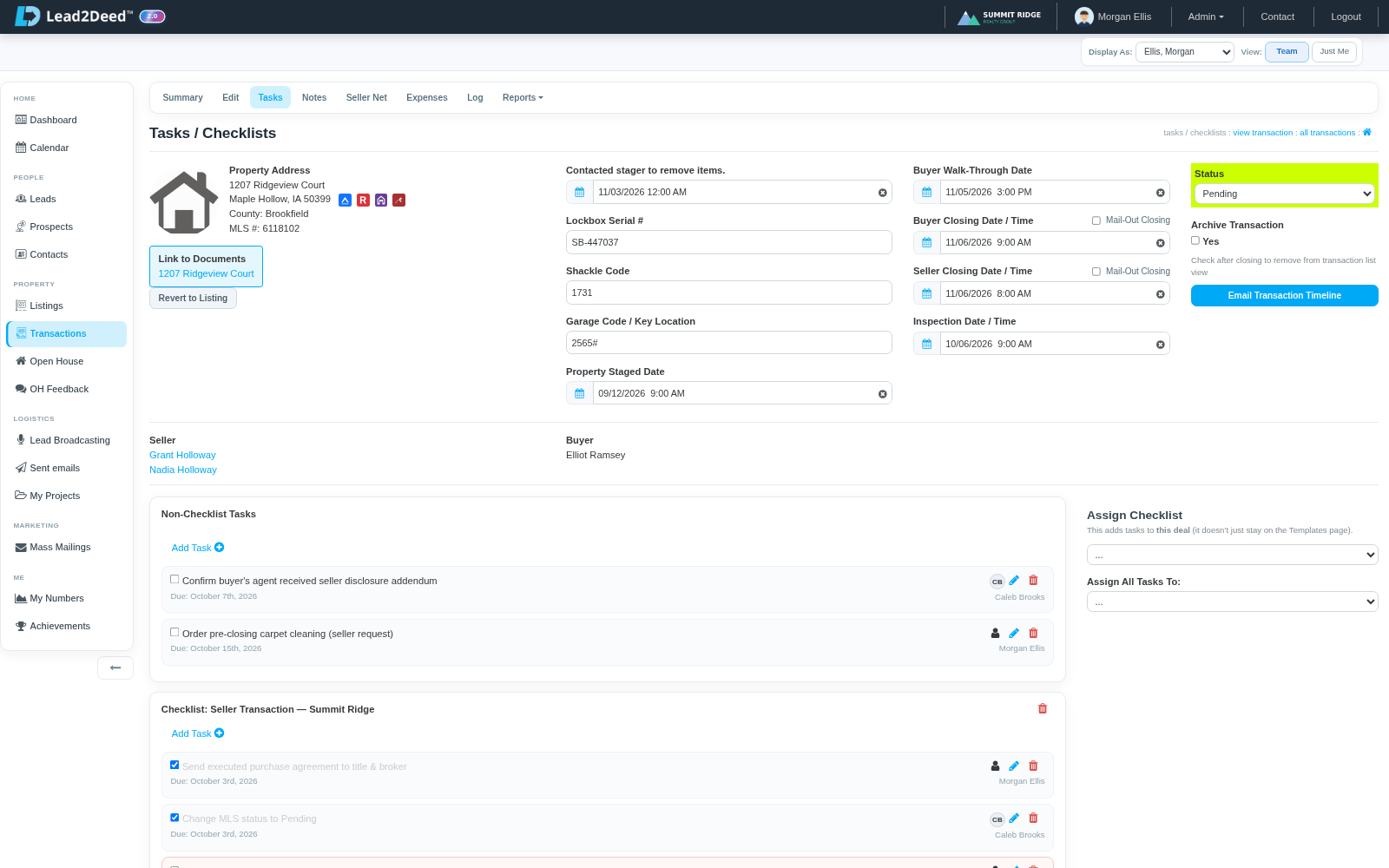 Transaction detail screen